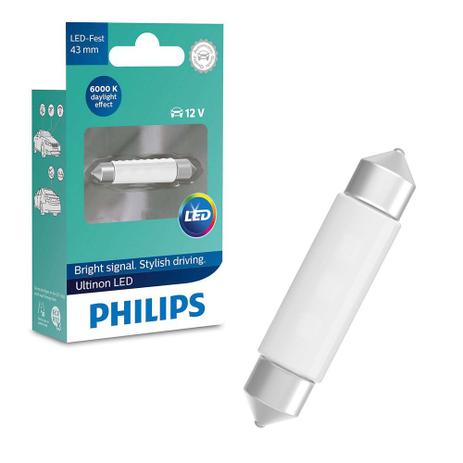 Lâmpada LED Torpedo 43mm Interior Placa Philips Ultinon Menor preço em Lâmpada LED Torpedo 43mm Interior Placa Philips Ultinon