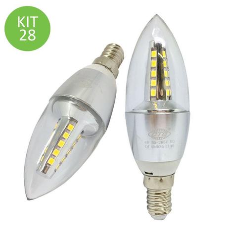 Lâmpada Led Vela 4w E14 Cristal Branco Frio 4C Kit 28 - Ctb Menor preço em Lâmpada Led Vela 4w E14 Cristal Branco Frio 4C Kit 28 - Ctb