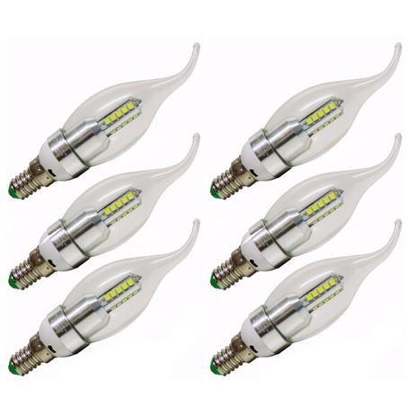 Lâmpada Led Vela 4w E14 Cristal Branco Frio Com Bico 4D Kit 6 - Ctb Menor preço em Lâmpada Led Vela 4w E14 Cristal Branco Frio Com Bico 4D Kit 6 - Ctb