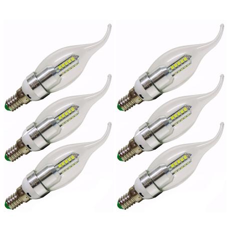 Lâmpada Led Vela 4w E14 Cristal Branco Quente Com Bico 4D Kit 6 - Ctb Menor preço em Lâmpada Led Vela 4w E14 Cristal Branco Quente Com Bico 4D Kit 6 - Ctb