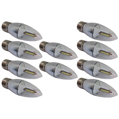 Lâmpada Led Vela 4w E27 Cristal Branco Quente 4C Kit 10 - Ctb Menor preço em Lâmpada Led Vela 4w E27 Cristal Branco Quente 4C Kit 10 - Ctb