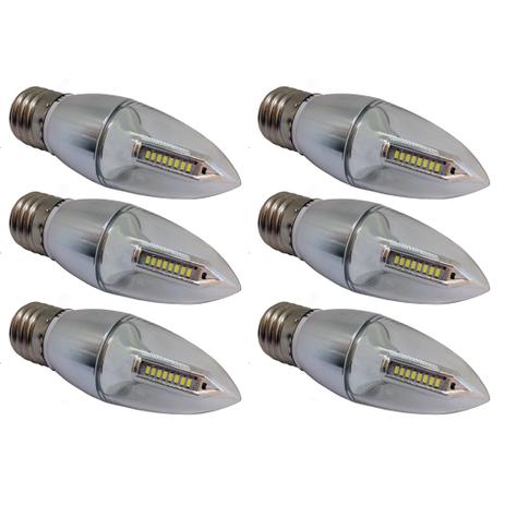 Lâmpada Led Vela 4w E27 Cristal Branco Quente 4C Kit 6 - Ctb Menor preço em Lâmpada Led Vela 4w E27 Cristal Branco Quente 4C Kit 6 - Ctb