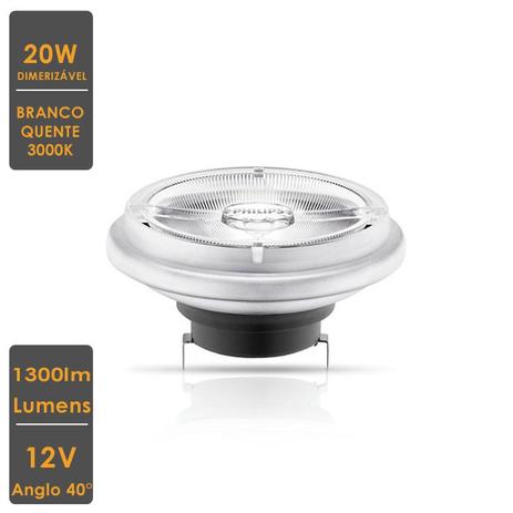 Lâmpada MASTER LED SPOT LV AR111 20W G53 3000K 12V 40 Dim. - Philips Menor preço em Lâmpada MASTER LED SPOT LV AR111 20W G53 3000K 12V 40 Dim. - Philips