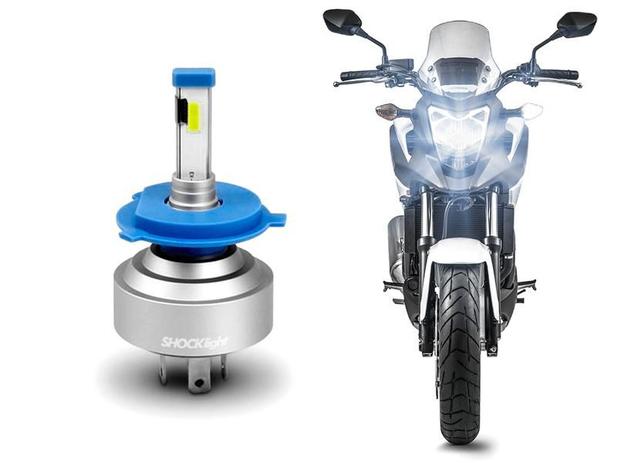 Lâmpada Novo Super LED Moto H4 Shocklight 12V 6000K 35W 3200lm Plug Play Menor preço em Lâmpada Novo Super LED Moto H4 Shocklight 12V 6000K 35W 3200lm Plug Play