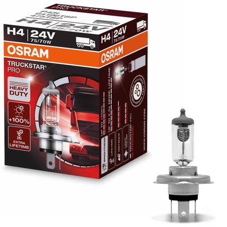 Lâmpada para Caminhão Osram Truckstar Pro H4 100+ Luz 2.5x Maior Durabilidade Menor preço em Lâmpada para Caminhão Osram Truckstar Pro H4 100+ Luz 2.5x Maior Durabilidade