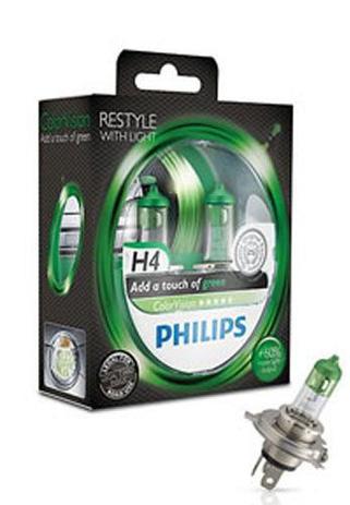 Lâmpada Philips Color Vision H4 4000k VERDE - unidade Menor preço em Lâmpada Philips Color Vision H4 4000k VERDE - unidade