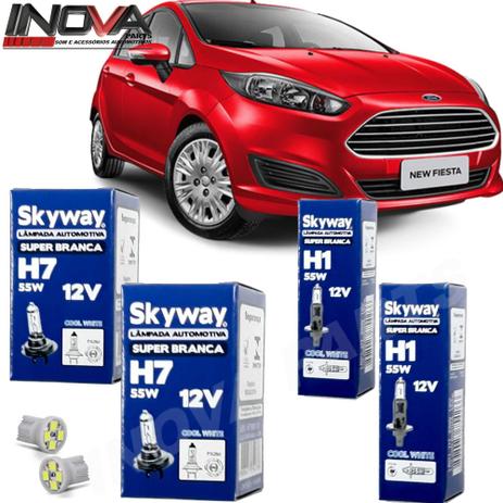 Lampada Super Branca FORD New Fiesta 2014 2015 2016 2017 FAROL ALTO E BAIXO - Skyway Menor preço em Lampada Super Branca FORD New Fiesta 2014 2015 2016 2017 FAROL ALTO E BAIXO - Skyway