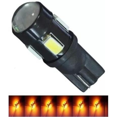 Lampada T10 Cree 5 Led Amarela Pingo W5w Mfl Menor preço em Lampada T10 Cree 5 Led Amarela Pingo W5w Mfl