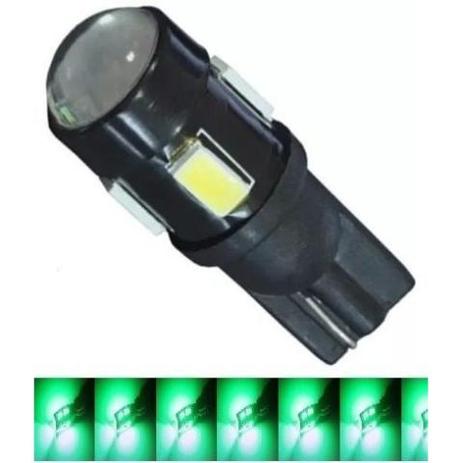 Lampada T10 Cree 5 Led Verde Pingo W5w Mfl Menor preço em Lampada T10 Cree 5 Led Verde Pingo W5w Mfl