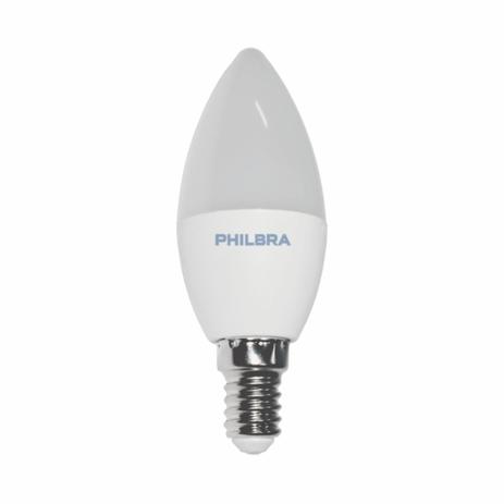 Lâmpada Tipo Vela De Led Leitosa E-14 4,8w Amarela - Philbra Menor preço em Lâmpada Tipo Vela De Led Leitosa E-14 4,8w Amarela - Philbra