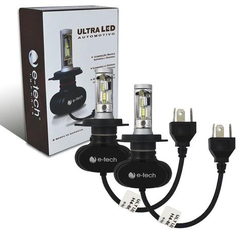 Lâmpada Ultra Led Encaixe H4 E-tech 8000k 6000 Lúmens Menor preço em Lâmpada Ultra Led Encaixe H4 E-tech 8000k 6000 Lúmens