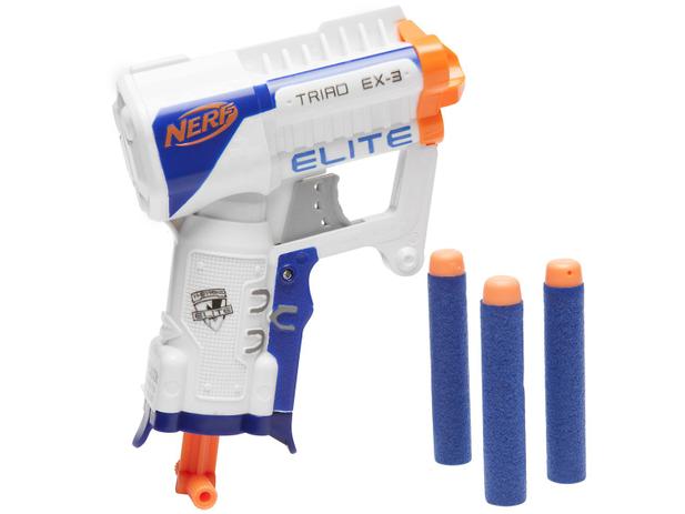 Lançador de Dardos Nerf Elite Triad EX-3 - Hasbro 4 Peças Menor preço em Lançador de Dardos Nerf Elite Triad EX-3 - Hasbro 4 Peças