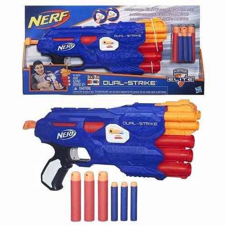 Menor preço em Lançador Nerf N Strike Elite Dual  6 Dardos Elite/Mega - Hasbro