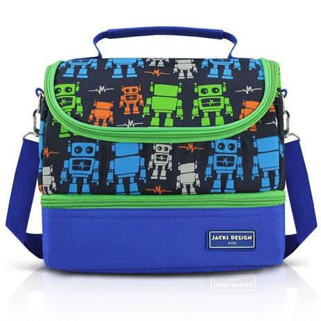 Lancheira Térmica com 2 Compartimentos - Robô - Azul - Jacki design Menor preço em Lancheira Térmica com 2 Compartimentos - Robô - Azul - Jacki design