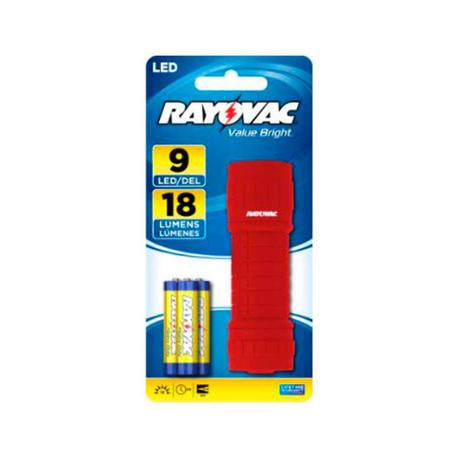 Lanterna 9 LEDs pequena com 3 pilhas vermelha Rayovac Menor preço em Lanterna 9 LEDs pequena com 3 pilhas vermelha Rayovac