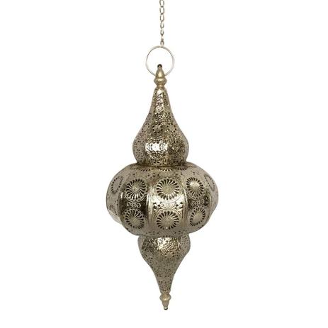 Lanterna de teto decorativa de metal 24cm x 24cm x 54cm - Btc decor Menor preço em Lanterna de teto decorativa de metal 24cm x 24cm x 54cm - Btc decor