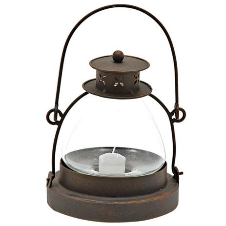 Lanterna decorativa de ferro e vidro - Btc decor Menor preço em Lanterna decorativa de ferro e vidro - Btc decor