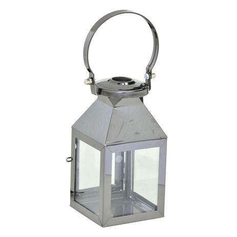 Lanterna Decorativa Mini Prata 15cm Espressione Menor preço em Lanterna Decorativa Mini Prata 15cm Espressione
