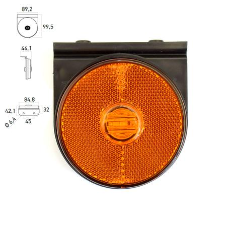 Lanterna lateral amarelo bivolt led retrorrefletor com suporte saída fios 150mm 2 furos pas - Sinalsul Menor preço em Lanterna lateral amarelo bivolt led retrorrefletor com suporte saída fios 150mm 2 furos pas - Sinalsul