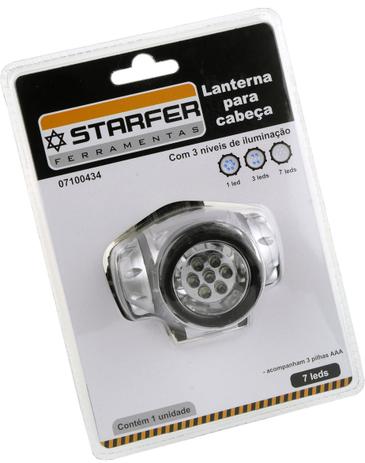 Menor preço em Lanterna Para Cabeça Capacete Turbo 7 Led Forte Starfer