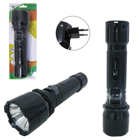 Lanterna recarregavel bivolt preta com 1 led com cabo preto - Mohinish Menor preço em Lanterna recarregavel bivolt preta com 1 led com cabo preto - Mohinish