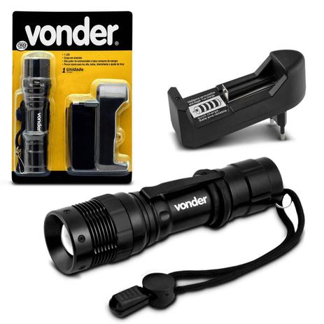Lanterna Recarregável Vonder Super Led Cree 1 LED 180 Lúmens 3W Bivolt Camping Residências Menor preço em Lanterna Recarregável Vonder Super Led Cree 1 LED 180 Lúmens 3W Bivolt Camping Residências
