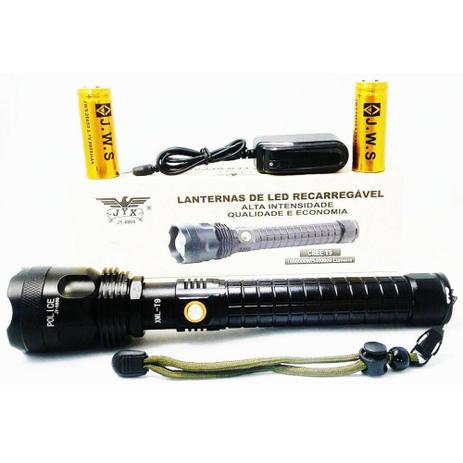 Lanterna Tática Led Branco Cree XML T9 Recarregável 2 Bateria Modelo 26650 3,7V 8800mAh - Jyx Menor preço em Lanterna Tática Led Branco Cree XML T9 Recarregável 2 Bateria Modelo 26650 3,7V 8800mAh - Jyx