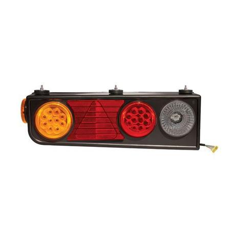 Lanterna traseira 10 leds 24v le triangulo com ré fume em acrilico universal - Pradolux Menor preço em Lanterna traseira 10 leds 24v le triangulo com ré fume em acrilico universal - Pradolux