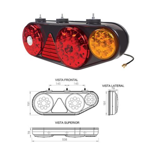 Lanterna traseira led 24v le triangulo tipo noma e universal - Pradolux Menor preço em Lanterna traseira led 24v le triangulo tipo noma e universal - Pradolux
