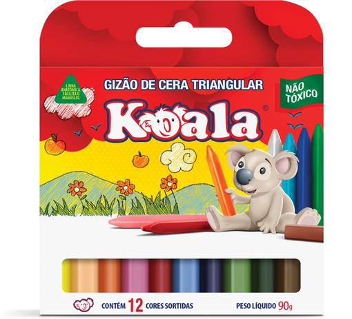 Lapis de Cera Gizao 12 Cores Koala Triangular Delta Menor preço em Lapis de Cera Gizao 12 Cores Koala Triangular Delta