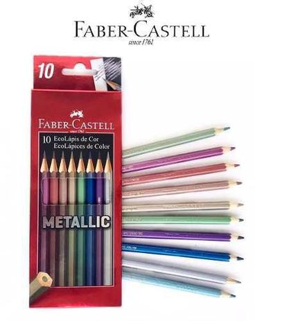 Lápis De Cor 10 Cores Metálicas Faber Castell - Faber-Castell Menor preço em Lápis De Cor 10 Cores Metálicas Faber Castell - Faber-Castell