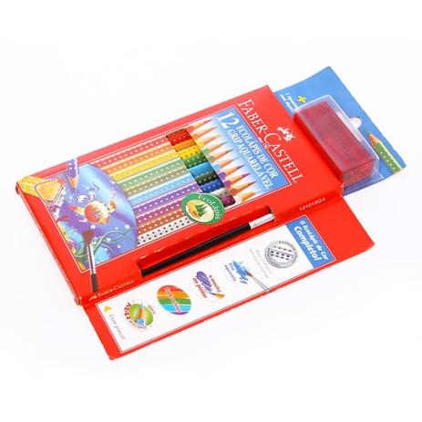 Lápis De Cor 12 Cores Grip Aquarela Faber Castell 121012GA Menor preço em Lápis De Cor 12 Cores Grip Aquarela Faber Castell 121012GA