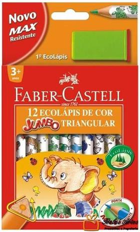 Lápis de Cor 12 Cores Jumbo Triangular Faber-castell - Faber castell Menor preço em Lápis de Cor 12 Cores Jumbo Triangular Faber-castell - Faber castell