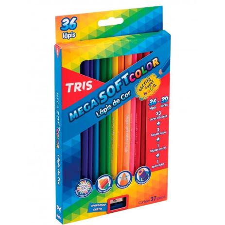 Lápis de cor 36 cores Tris Menor preço em Lápis de cor 36 cores Tris