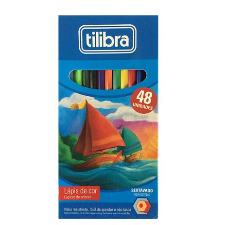 Lápis de Cor 48 Cores Sextavado Tilibra Menor preço em Lápis de Cor 48 Cores Sextavado Tilibra