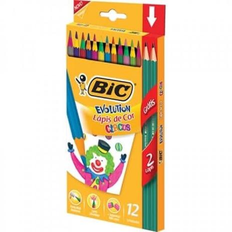 Lápis de Cor BIC Evolution Circo 12 Cores, Grátis 2 Lápis Grafite Preto (Emb. contém 6un. com 12 Lápis cada) Menor preço em Lápis de Cor BIC Evolution Circo 12 Cores, Grátis 2 Lápis Grafite Preto (Emb. contém 6un. com 12 Lápis cada)