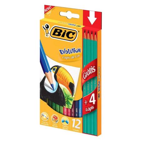 Lápis de Cor Bic Evolution com 12 Cores 902545-Bic Menor preço em Lápis de Cor Bic Evolution com 12 Cores 902545-Bic