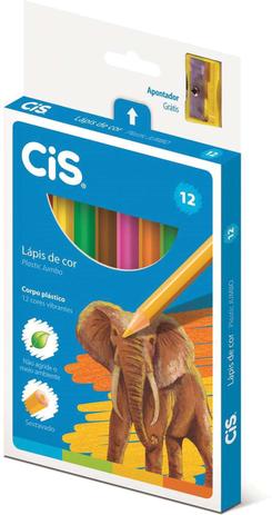 Lapis de COR Jumbao CIS Plastic Sextavado 12 Cores Sertic Menor preço em Lapis de COR Jumbao CIS Plastic Sextavado 12 Cores Sertic