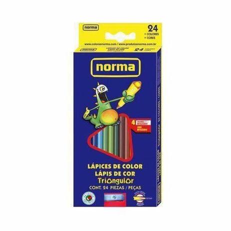 Lápis De Cor Norma 24 Cores Triangular Menor preço em Lápis De Cor Norma 24 Cores Triangular
