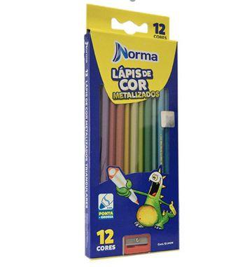 Lapis de Cor Norma Metalico 12 Cores Com Apontador Menor preço em Lapis de Cor Norma Metalico 12 Cores Com Apontador