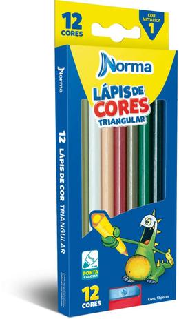 Lapis de COR Triangular Norma 12 Cores C/APONTADOR Waleu Menor preço em Lapis de COR Triangular Norma 12 Cores C/APONTADOR Waleu