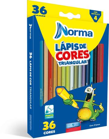 Lapis de COR Triangular Norma 36 Cores C/APONTADOR Waleu Menor preço em Lapis de COR Triangular Norma 36 Cores C/APONTADOR Waleu
