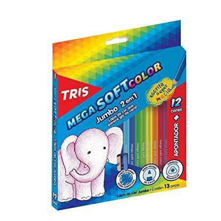 Lapis de Cor Tris Mega Soft Jumbo Menor preço em Lapis de Cor Tris Mega Soft Jumbo