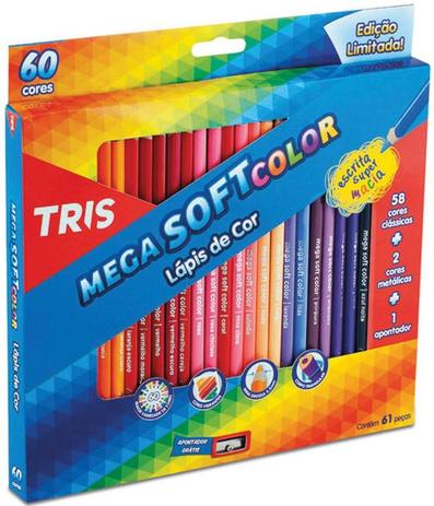Lápis de Cor Tris Megasoft 60 Cores-Summit Menor preço em Lápis de Cor Tris Megasoft 60 Cores-Summit
