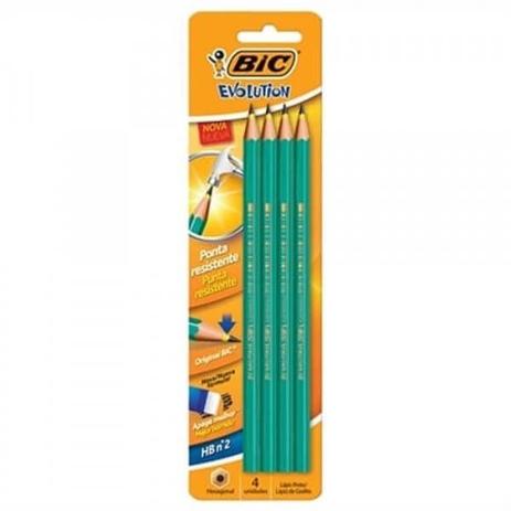 Lápis Evolution N 2 Sextavado Resina/Flexível SM Preto (Emb. contém 4un.) - BIC - 5 PACOTES Menor preço em Lápis Evolution N 2 Sextavado Resina/Flexível SM Preto (Emb. contém 4un.) - BIC - 5 PACOTES