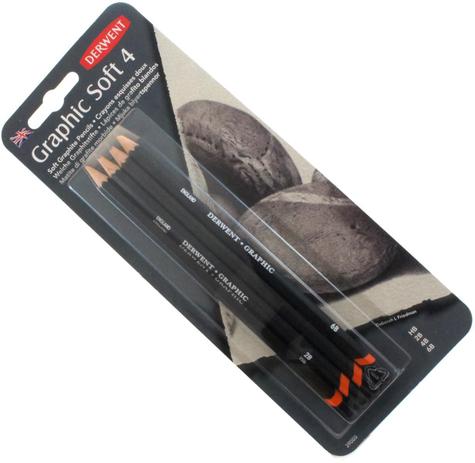Lápis Grafite Graduado Graphic Pencil Soft Kit com 4 Unidades 6B à HB Ref.39005 Derwent Menor preço em Lápis Grafite Graduado Graphic Pencil Soft Kit com 4 Unidades 6B à HB Ref.39005 Derwent
