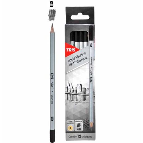 Lapis preto 4b tecnico art graphite / 12un / tris Menor preço em Lapis preto 4b tecnico art graphite / 12un / tris
