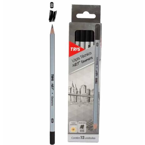 Lapis preto 8b tecnico art graphite / 12un / tris Menor preço em Lapis preto 8b tecnico art graphite / 12un / tris