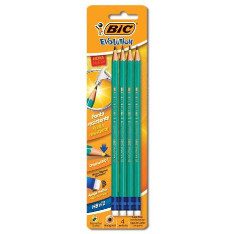 Menor preço em Lápis Preto Bic Evolution Hexagonal Com Borracha c/ 4 unidades