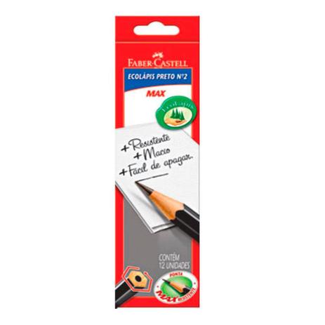 Lápis Preto Ecolápis Max N2 12 unidades Faber Castell - Faber-castell Menor preço em Lápis Preto Ecolápis Max N2 12 unidades Faber Castell - Faber-castell